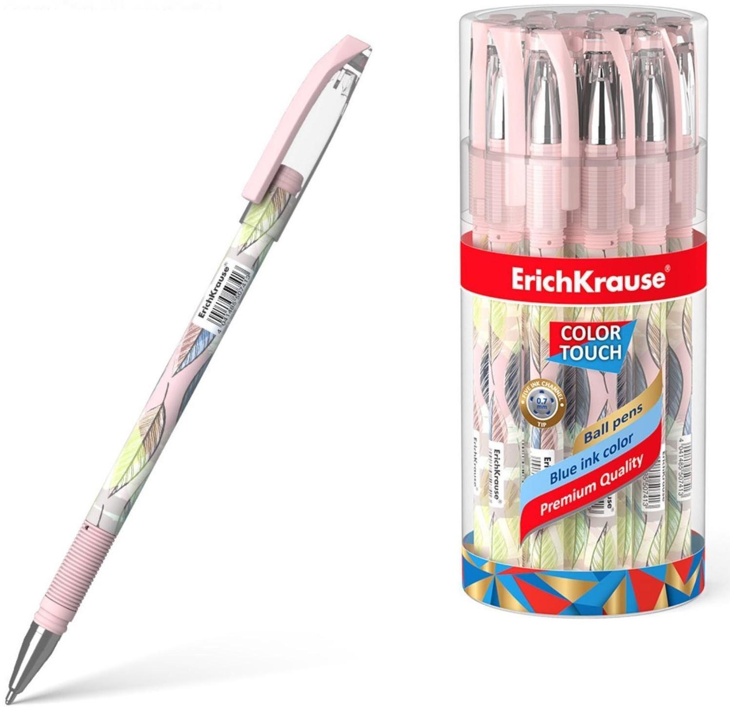 Ручка шариковая ErichKrause ColorTouch Flora, узел 0.7 мм, чернила синие