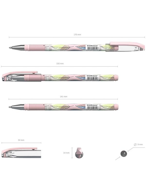 Ручка шариковая ErichKrause ColorTouch Flora, узел 0.7 мм, чернила синие