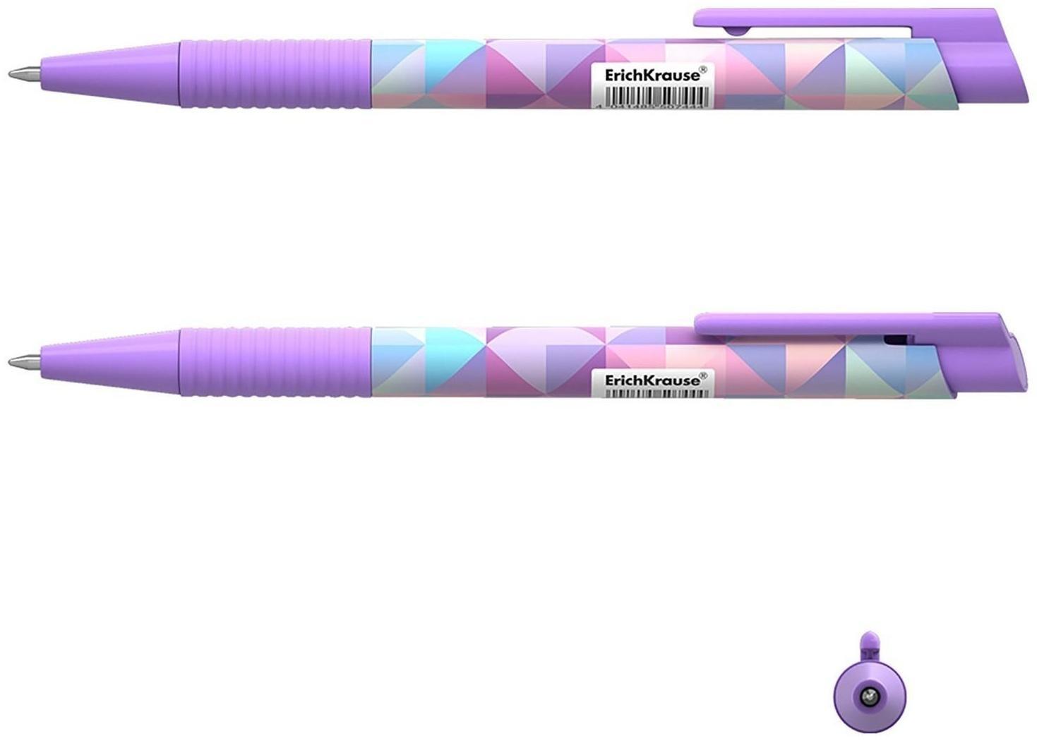 Ручка шариковая автоматическая ErichKrause ColorTouch Magic Rhombs, узел 0.7 мм, чернила синие