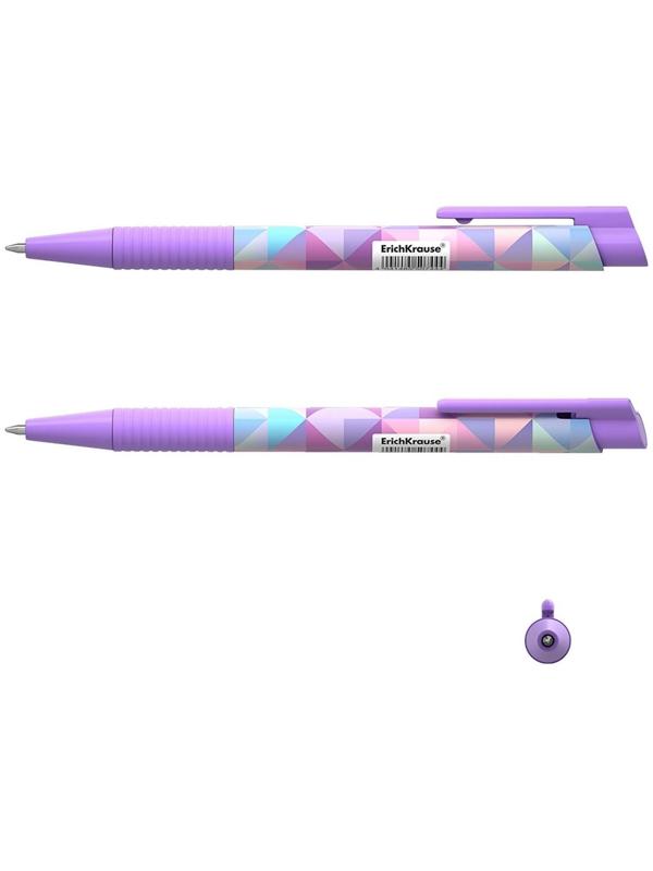 Ручка шариковая автоматическая ErichKrause ColorTouch Magic Rhombs, узел 0.7 мм, чернила синие