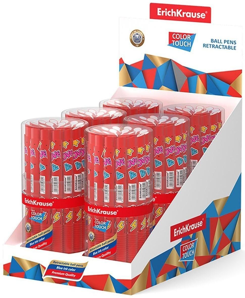 Ручка шариковая автоматическая ErichKrause ColorTouch Sweet love, узел 0.7 мм, тонкое письмо, корпус Soft Touch, корпус с дизайном, чернила синие