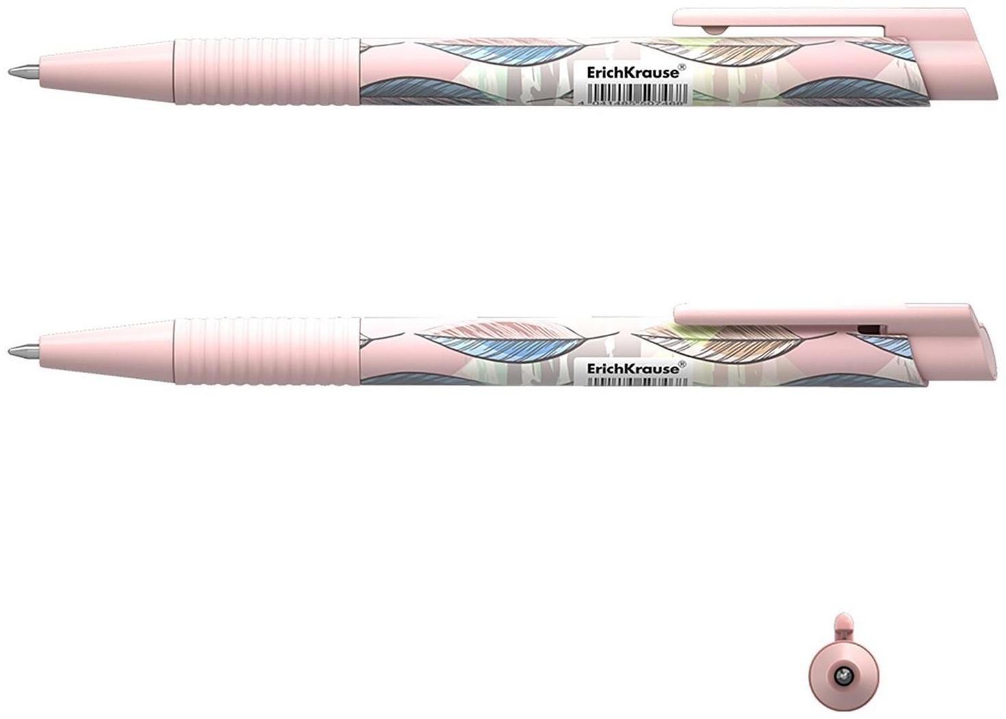 Ручка шариковая автоматическая ErichKrause ColorTouch Flora, узел 0.7 мм, чернила синие