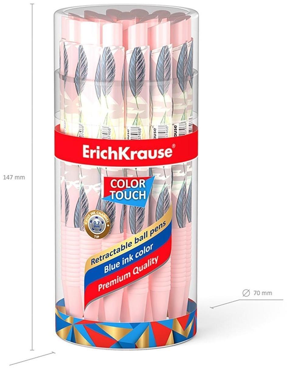 Ручка шариковая автоматическая ErichKrause ColorTouch Flora, узел 0.7 мм, чернила синие