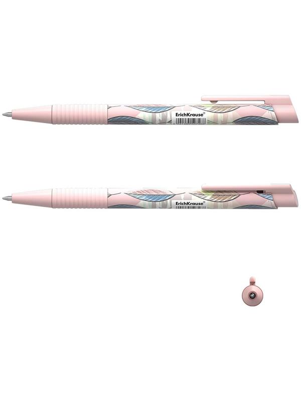 Ручка шариковая автоматическая ErichKrause ColorTouch Flora, узел 0.7 мм, чернила синие