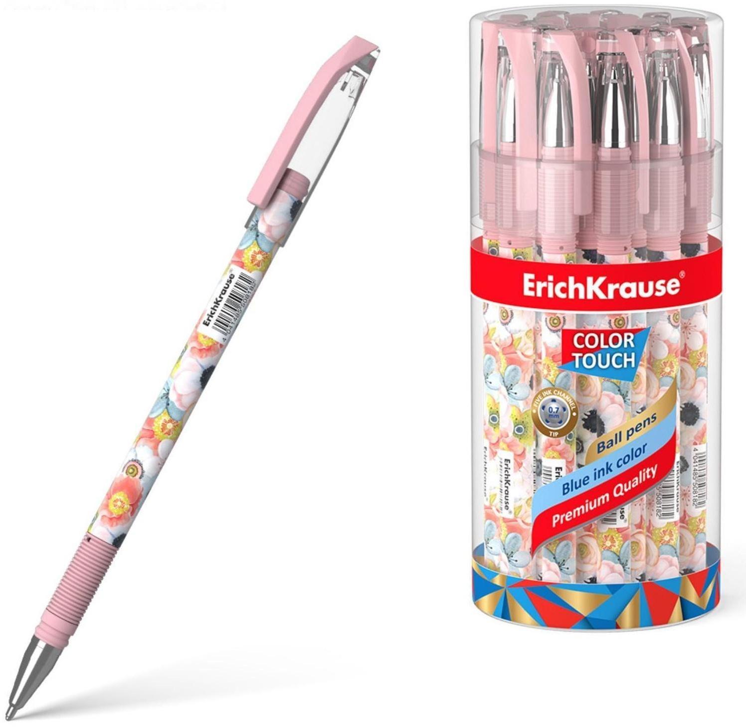 Ручка шариковая ErichKrause ColorTouch Flower Cocktail, узел 0.7 мм, чернила синие