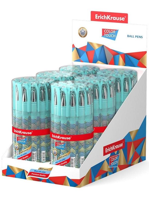 Ручка шариковая ErichKrause ColorTouch Emerald Wave, узел 0.7 мм, чернила синие