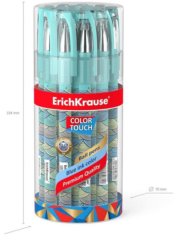 Ручка шариковая ErichKrause ColorTouch Emerald Wave, узел 0.7 мм, чернила синие