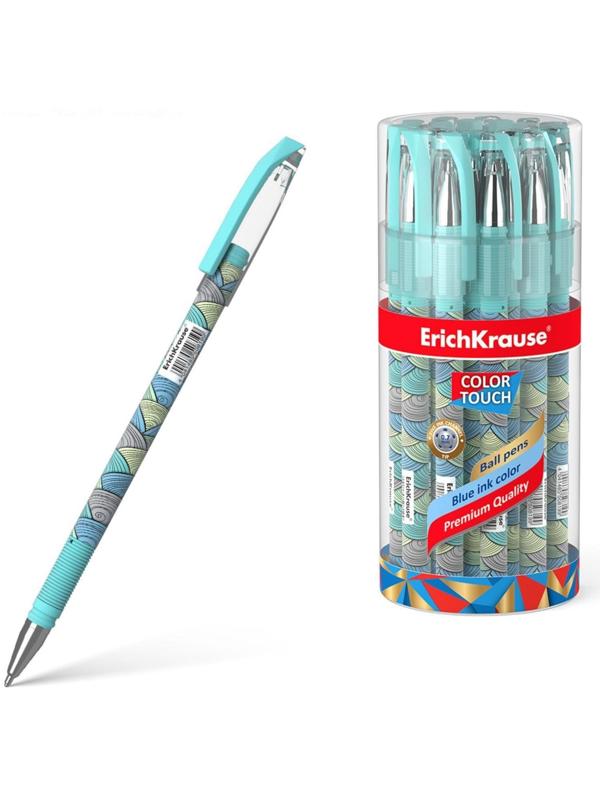 Ручка шариковая ErichKrause ColorTouch Emerald Wave, узел 0.7 мм, чернила синие