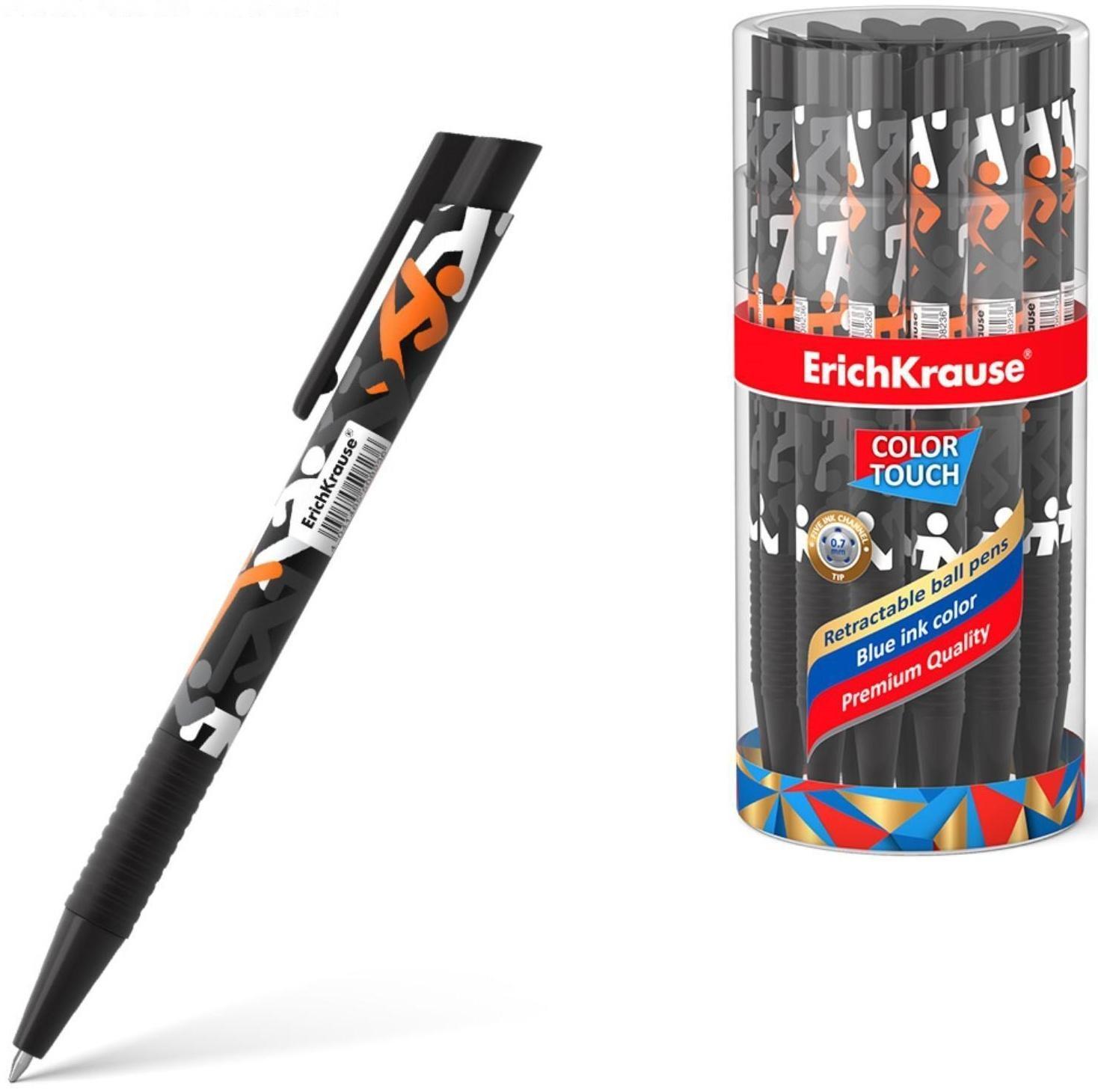 Ручка шариковая автоматическая ErichKrause ColorTouch Walkers, узел 0.7 мм, чернила синие