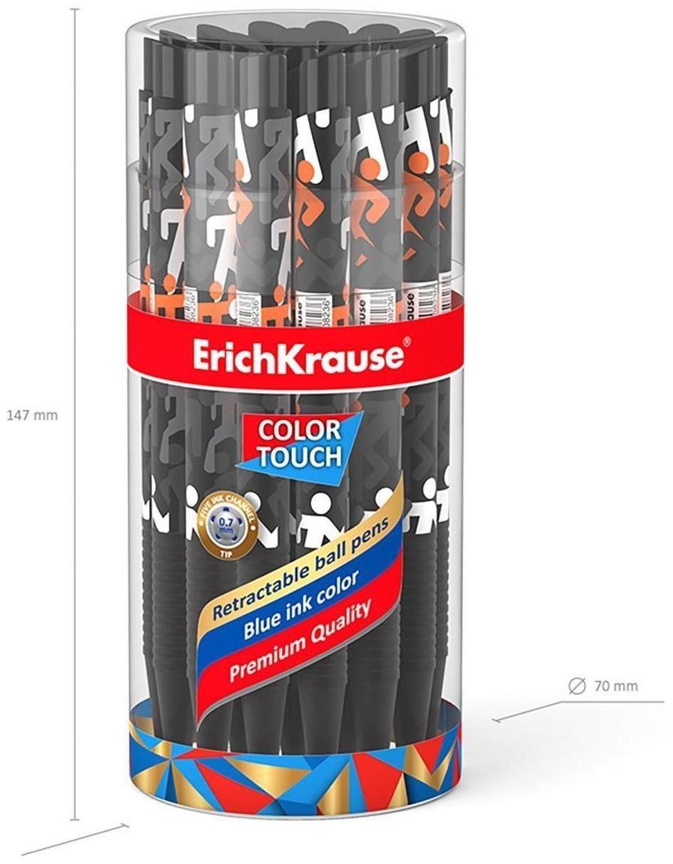 Ручка шариковая автоматическая ErichKrause ColorTouch Walkers, узел 0.7 мм, чернила синие