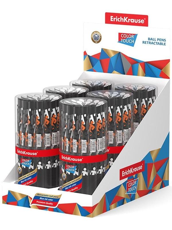 Ручка шариковая автоматическая ErichKrause ColorTouch Walkers, узел 0.7 мм, чернила синие