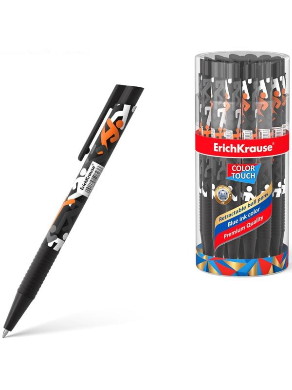 Ручка шариковая автоматическая ErichKrause ColorTouch Walkers, узел 0.7 мм, чернила синие