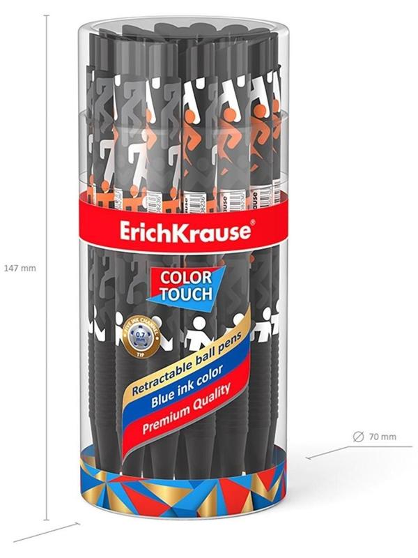 Ручка шариковая автоматическая ErichKrause ColorTouch Walkers, узел 0.7 мм, чернила синие
