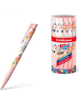 Ручка шариковая автоматическая ErichKrause ColorTouch Flower Cocktail, узел 0.7 мм, тонкое письмо, корпус Soft Touch, корпус с дизайном, чернила синие