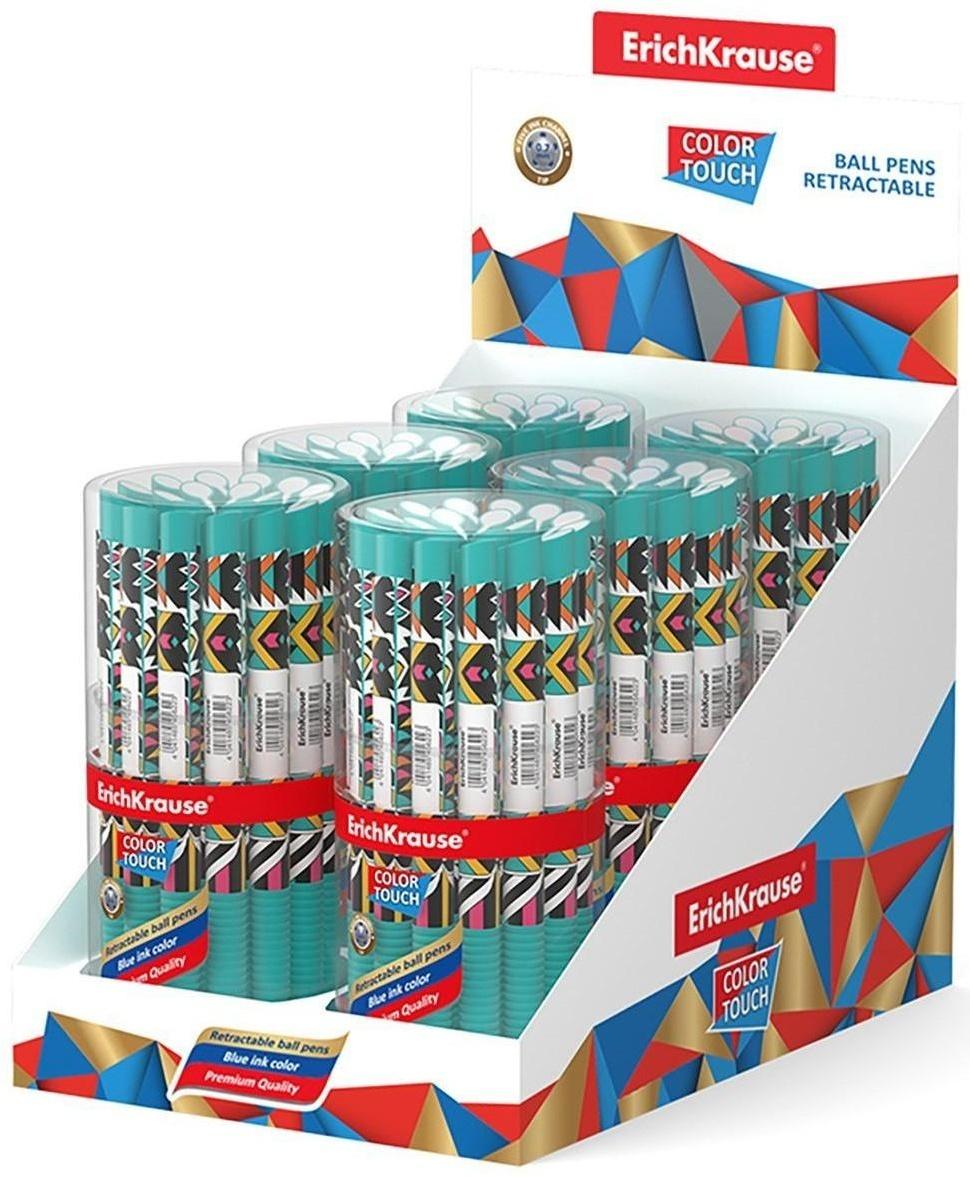 Ручка шариковая автоматическая ErichKrause ColorTouch Ornament, узел 0.7 мм, тонкое письмо, корпус Soft Touch, корпус с дизайном, чернила синие