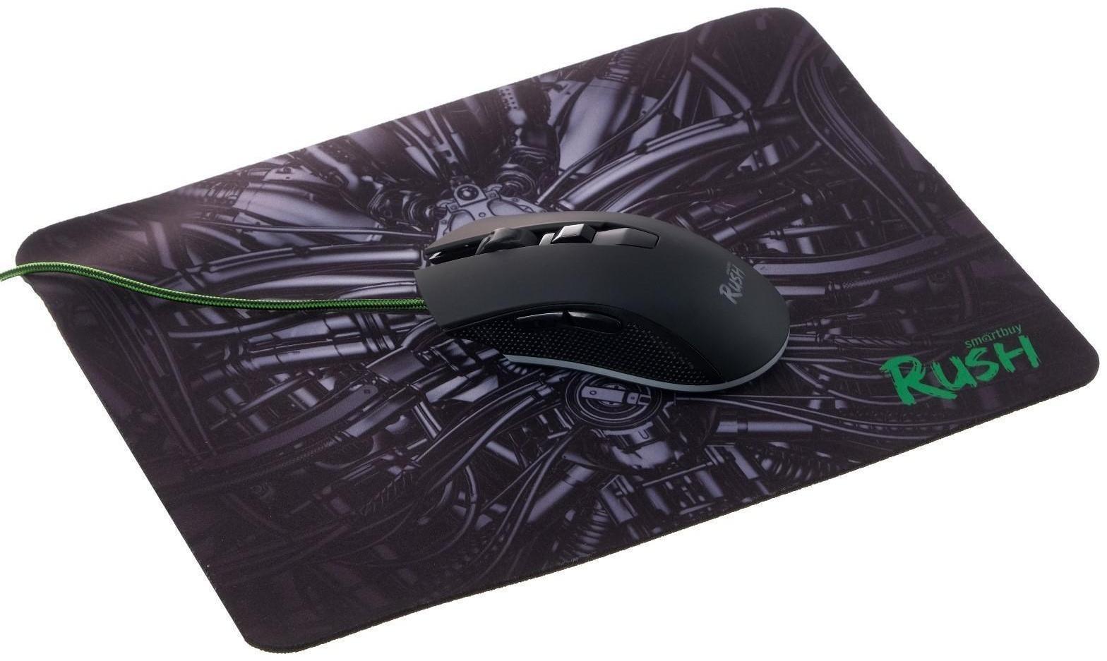 Игровой набор Smartbuy RUSH Kraken 4 в 1, клавиатура+мышь+гарнитура+ковер, проводной, 6400 d