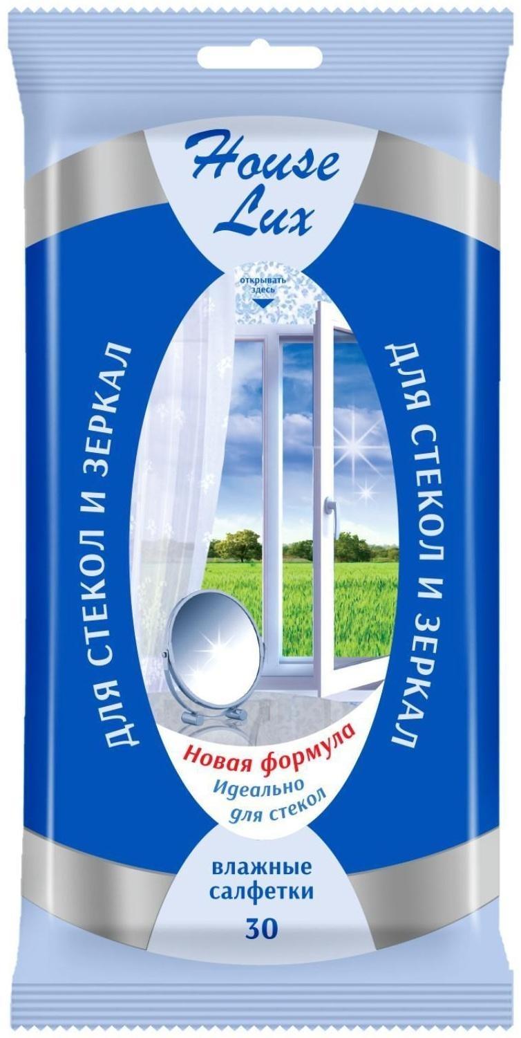 Влажные салфетки House Lux, для стекол и зеркал, 30 шт.