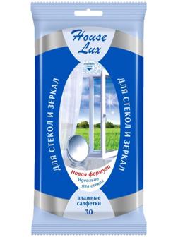 Влажные салфетки House Lux, для стекол и зеркал, 30 шт.