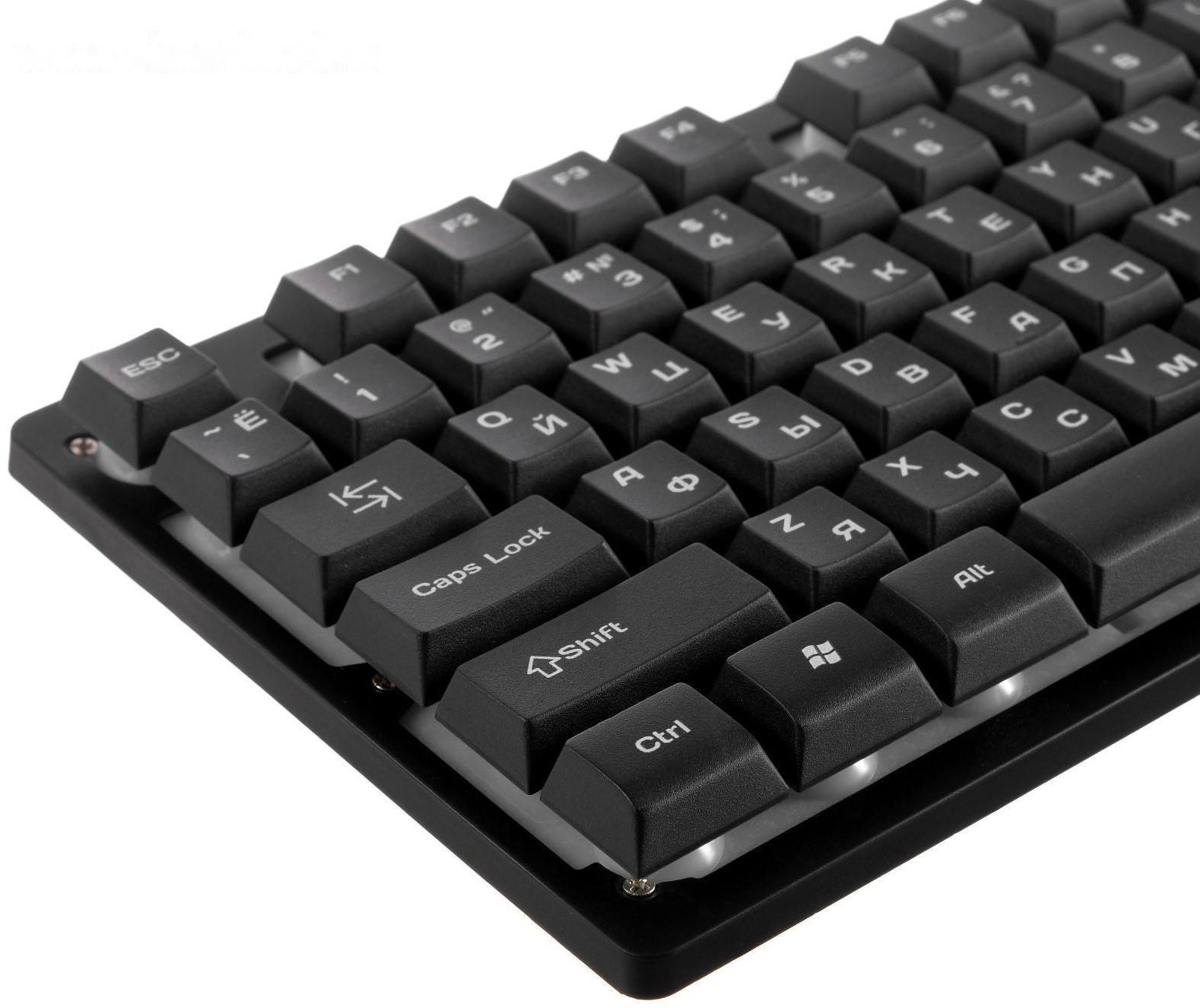 Клавиатура Defender Arx GK-196L, игровая, проводная, подсветка, 104 клавиши, USB, чёрная