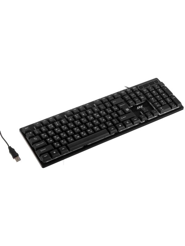 Клавиатура Defender Arx GK-196L, игровая, проводная, подсветка, 104 клавиши, USB, чёрная