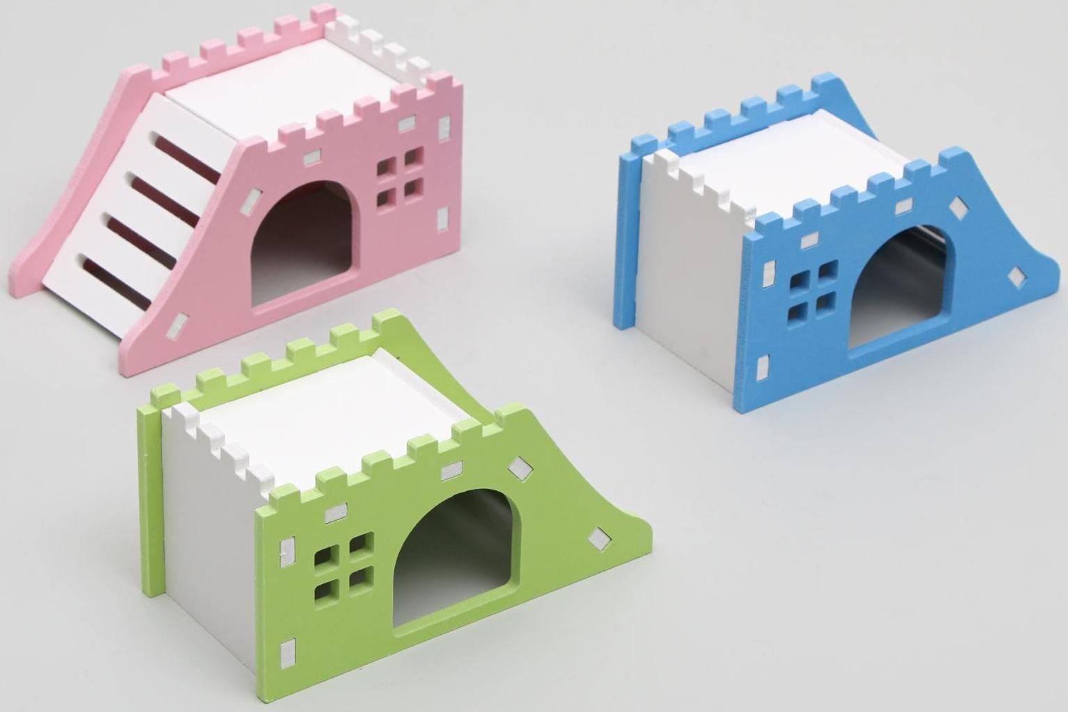 Домик для грызунов трапеция, 14,5 х 7 х 7 см, микс цветов