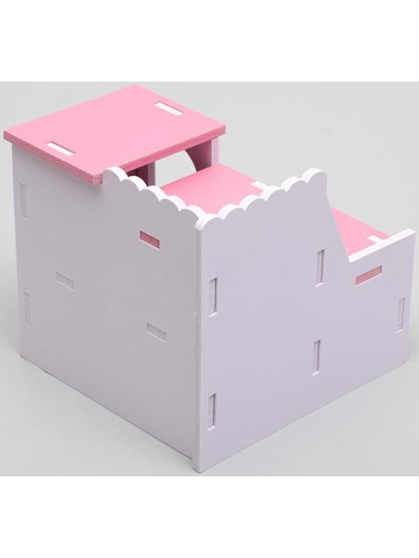 Домик для грызунов двухэтажный с лесенкой, 15,5  х 15,5 х 13,5 см, микс цветов