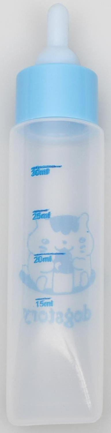 Бутылочка для вскармливания грызунов 30 мл с силиконовой соской (короткий носик), голубая