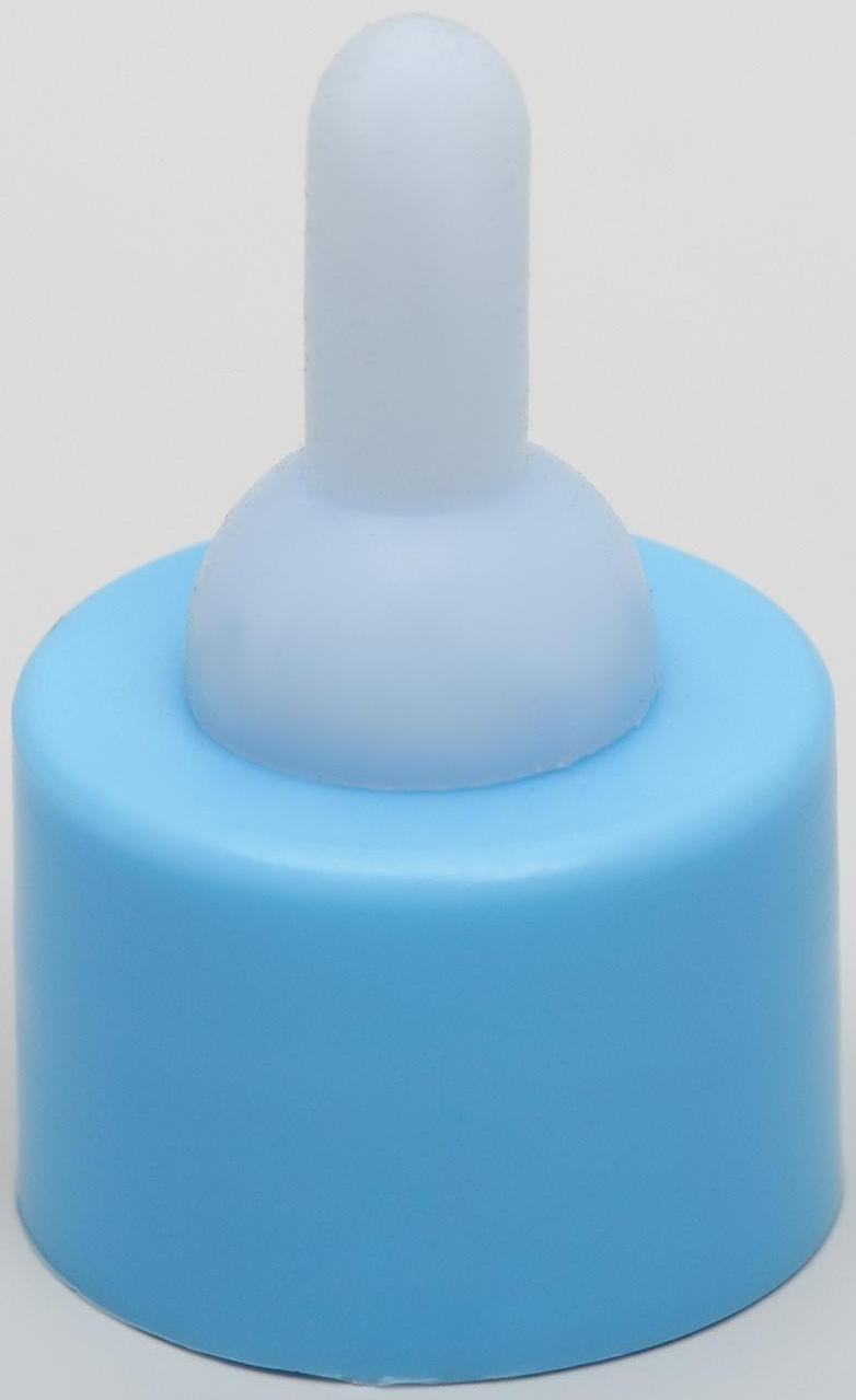 Бутылочка для вскармливания грызунов 30 мл с силиконовой соской (короткий носик), голубая
