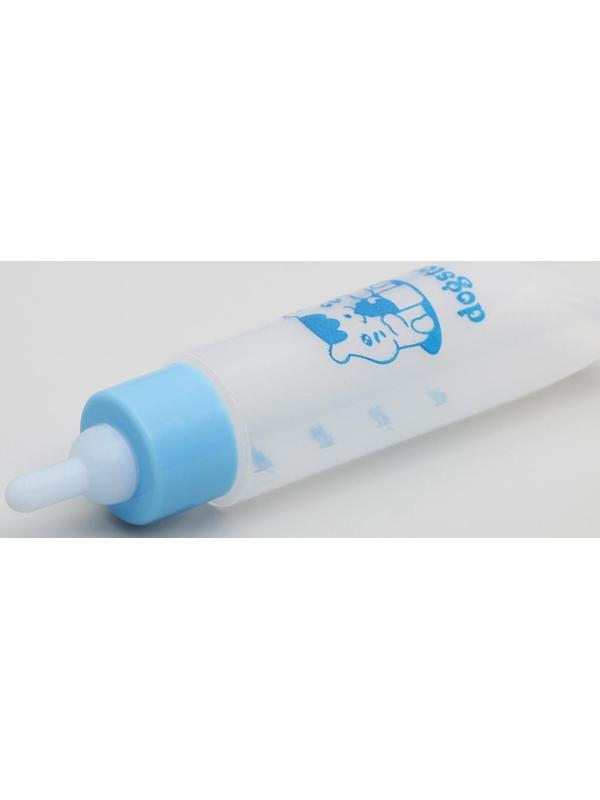 Бутылочка для вскармливания грызунов 30 мл с силиконовой соской (короткий носик), голубая