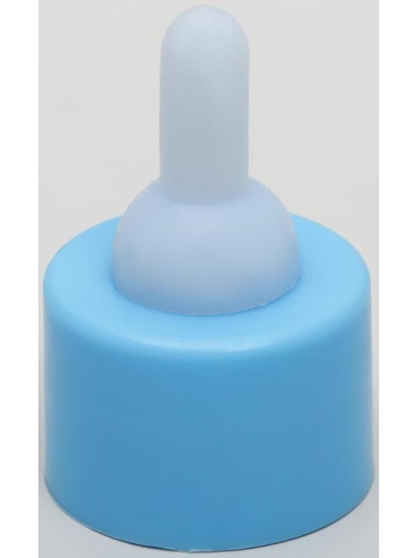 Бутылочка для вскармливания грызунов 30 мл с силиконовой соской (короткий носик), голубая