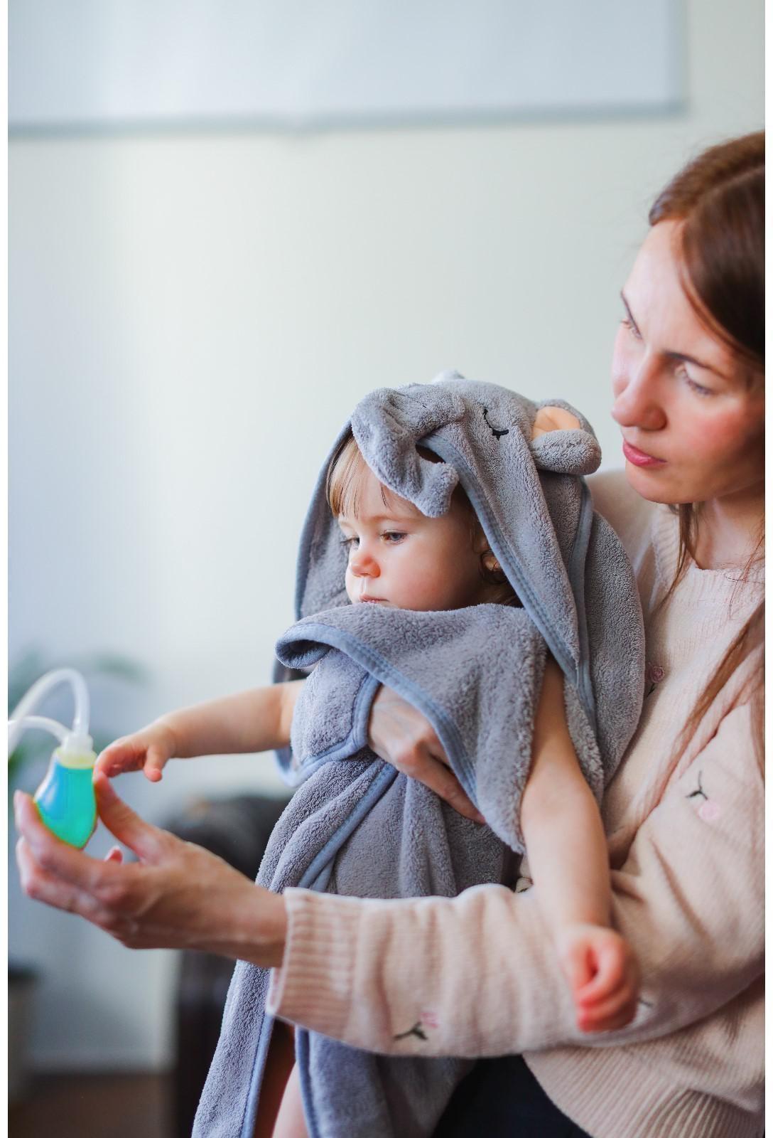 Детский назальный аспиратор с 2-мя сменными насадками, в контейнере, цвет голубой