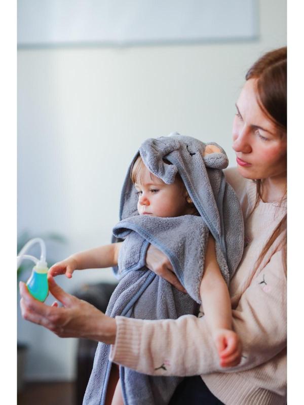 Детский назальный аспиратор с 2-мя сменными насадками, в контейнере, цвет голубой