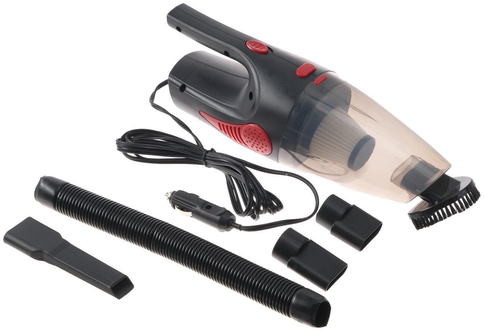 Пылесос автомобильный CARTAGE, 5 насадок, 140 Вт, 12 В, черный