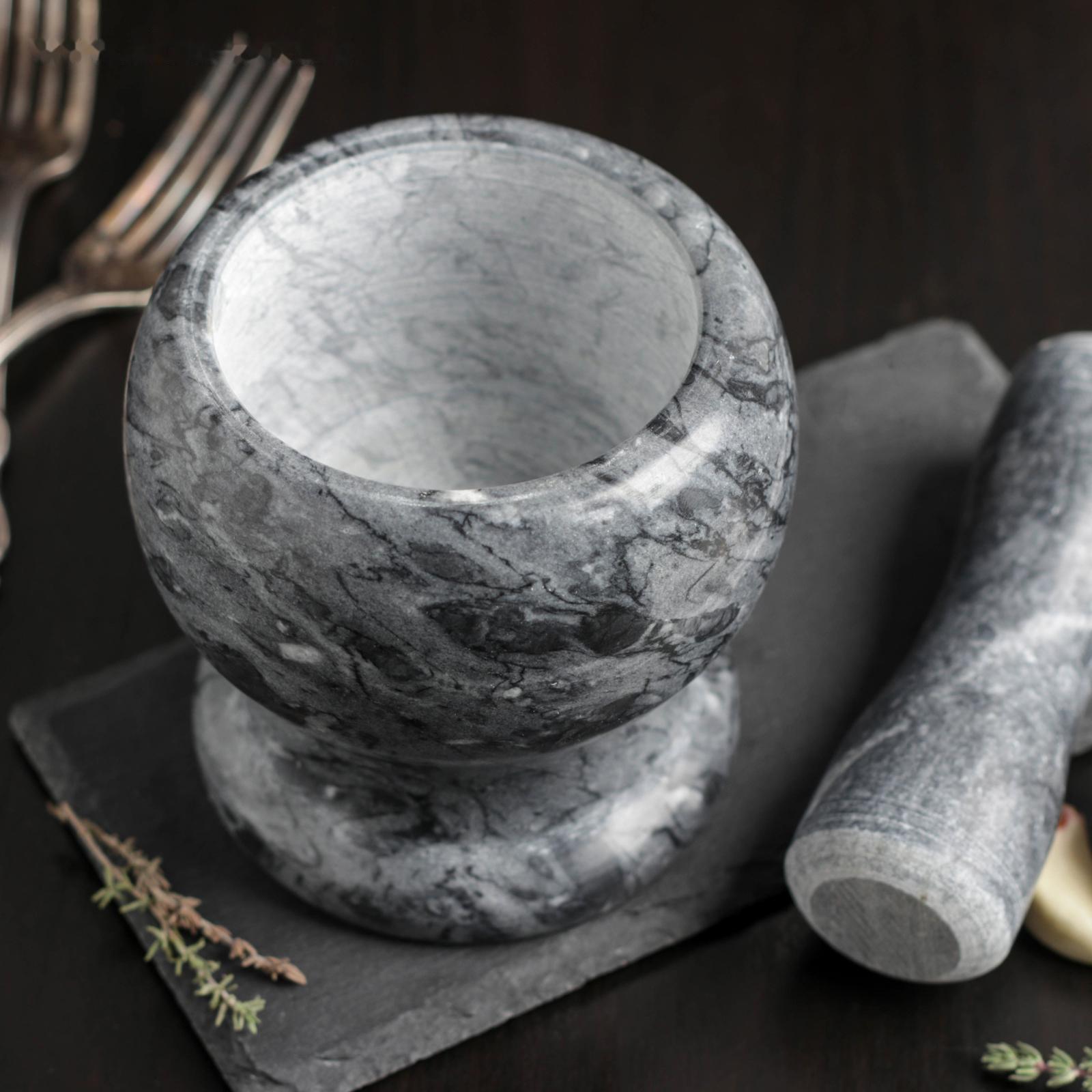 Ступка с толкушкой «Мрамор», из натурального камня