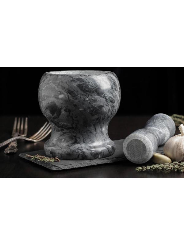 Ступка с толкушкой «Мрамор», из натурального камня