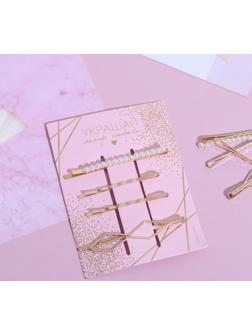 Заколки- невидимки для волос «Украшай мир собой», 4 шт.