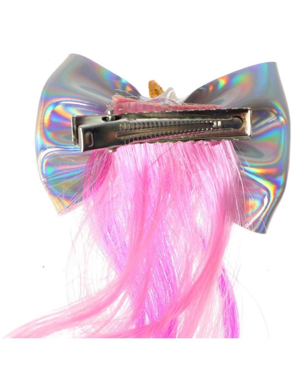 Зажим «Бант», с единорогом, цвета МИКС