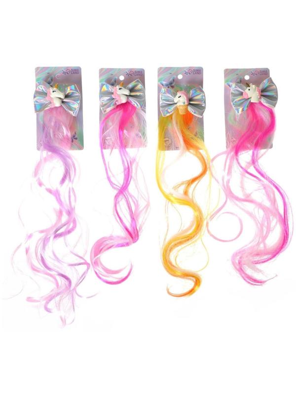 Зажим «Бант», с единорогом, цвета МИКС