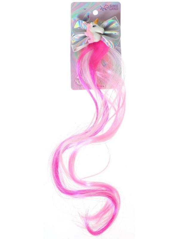 Зажим «Бант», с единорогом, цвета МИКС