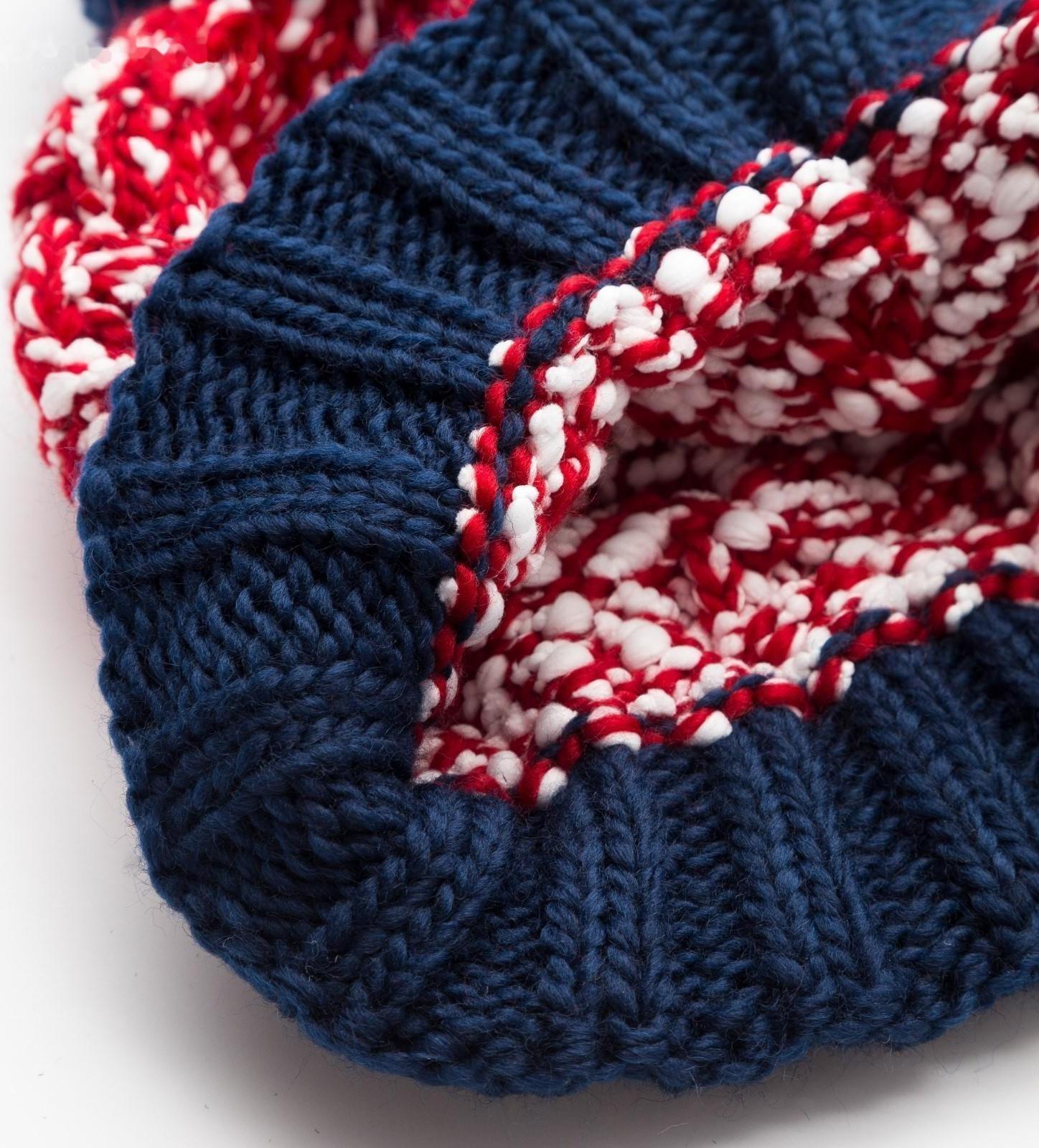 Шапка мужская MINAKU с помпоном, размер 56, цвет красный