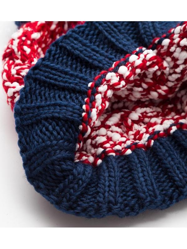 Шапка мужская MINAKU с помпоном, размер 56, цвет красный