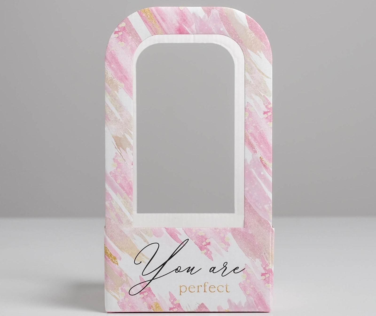 Коробка-переноска для цветов «Акварель», 12 см × 12 см × 22 см