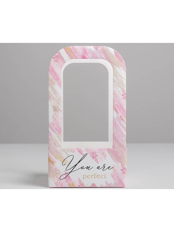 Коробка-переноска для цветов «Акварель», 12 см × 12 см × 22 см