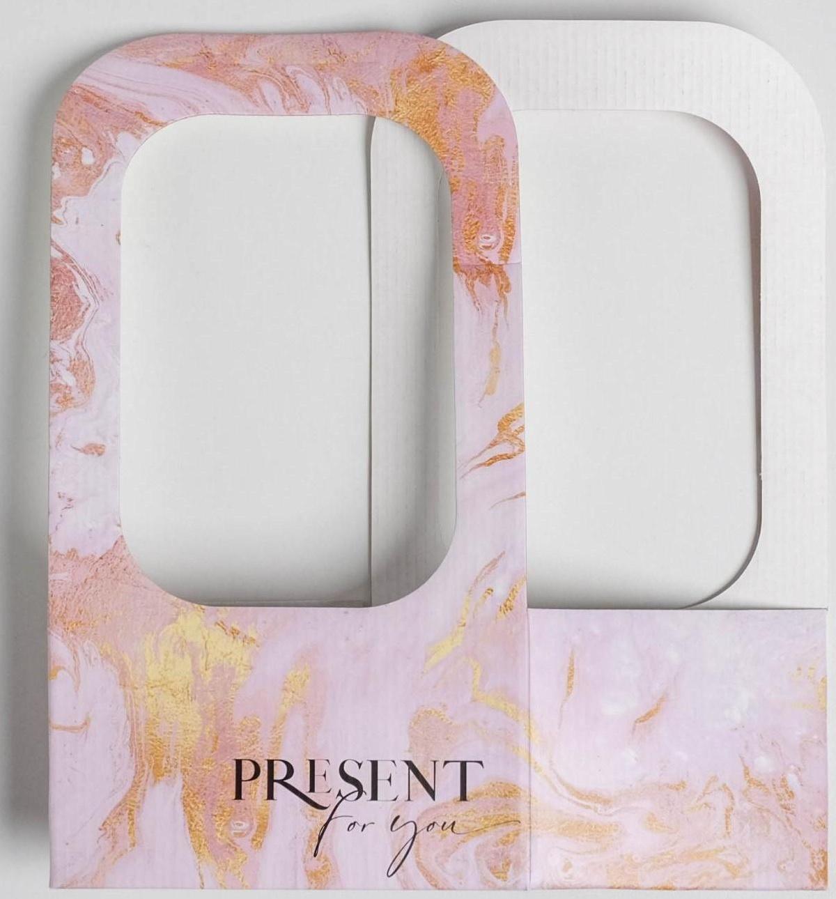 Коробка-переноска для цветов «Мрамор», 17 × 12 × 32 см