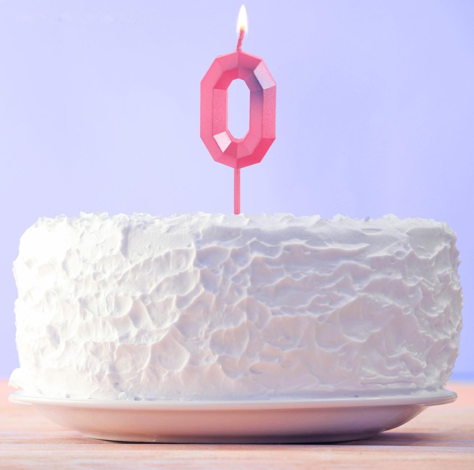 Свеча в торт «0», в пакете, цифра