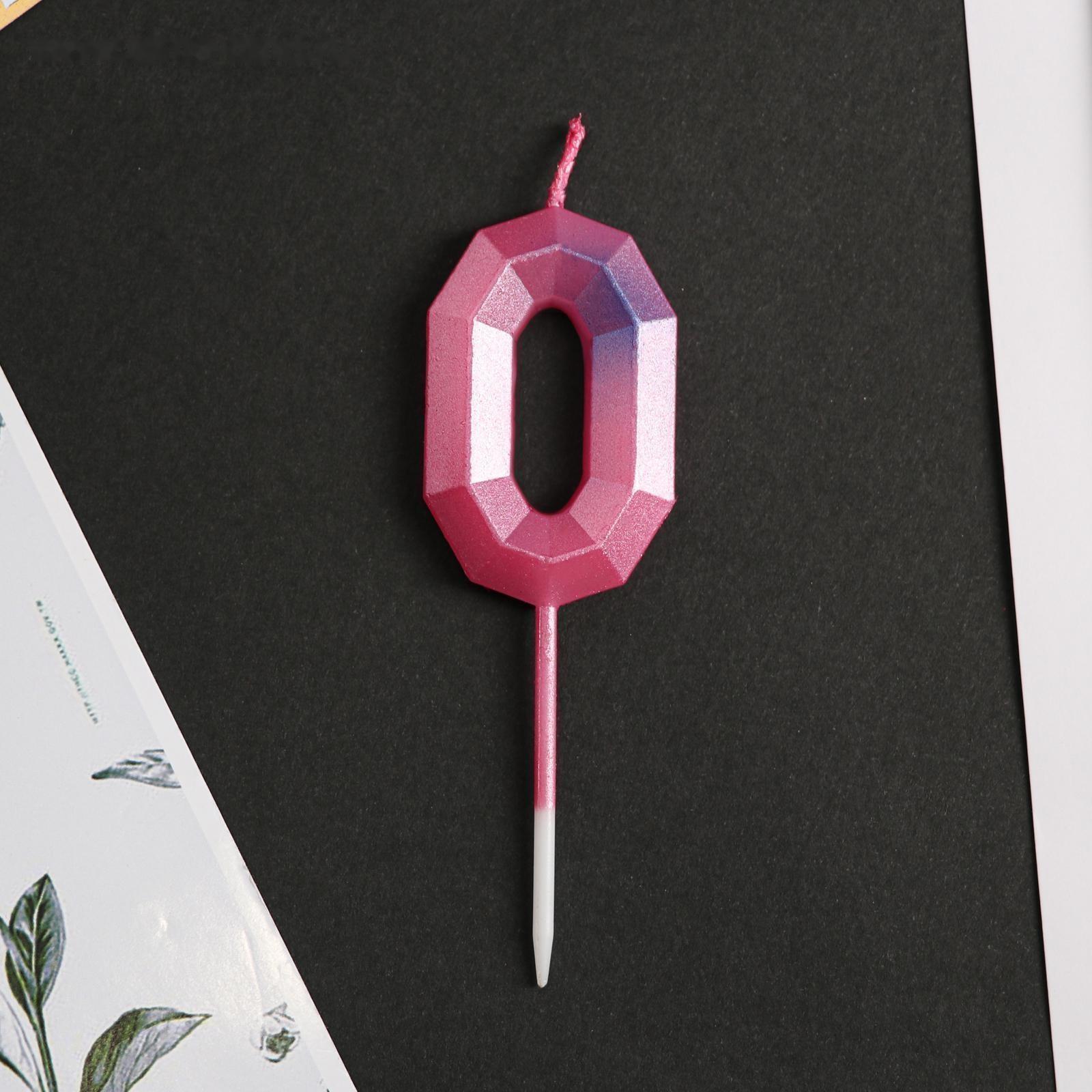 Свеча в торт «0», в пакете, цифра