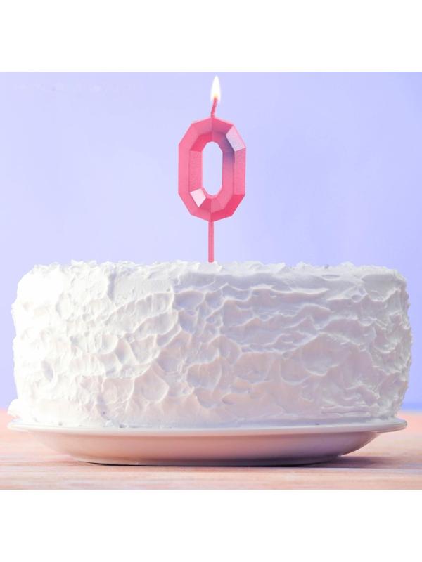 Свеча в торт «0», в пакете, цифра