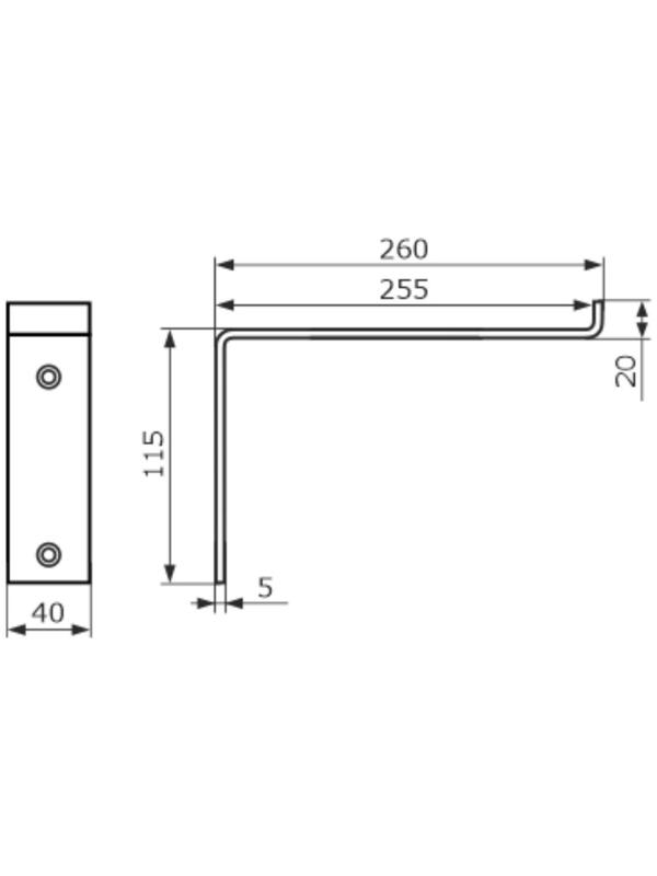Кронштейн LOFT 260х115 мод.1, черный