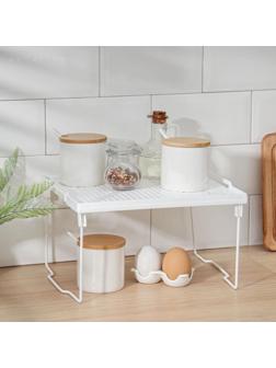 Подставка на металлических ножках «Лофт», 29,5×26×17,2 см, цвет белый