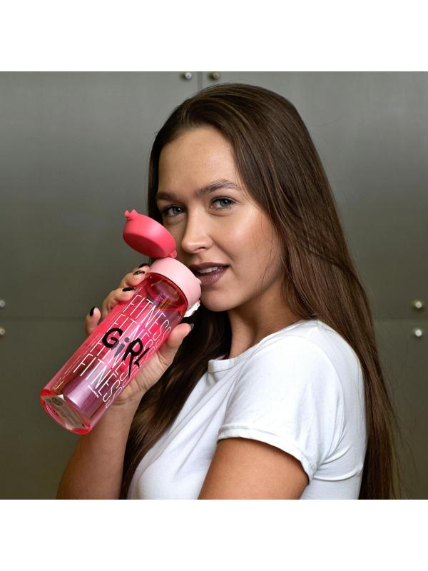Бутылка для воды Fitness girl, 600 мл